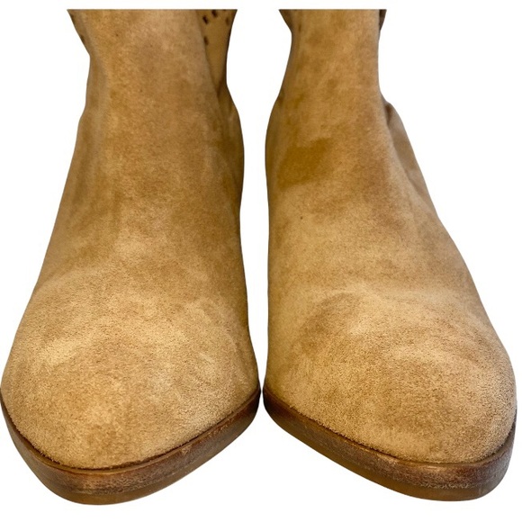 Diane Von Furstenberg Jaen Perforated Almond Toe Bootie in Sand Size 10 NWT - Picture 5 of 12